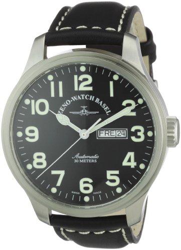 Foto Zeno Watch Basel Pilot Oversized 8554DD-a1 - Reloj de caballero automático, correa de piel color negro