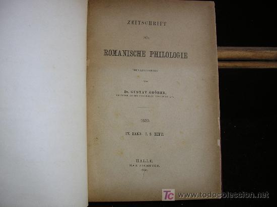 Foto zitschrift fur romanische philologie drgustav grober halle max