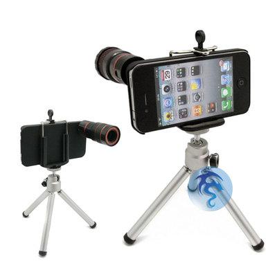 Foto Zoom X8 Carcasa Movil Para Apple Iphone 4 4g + Tripode