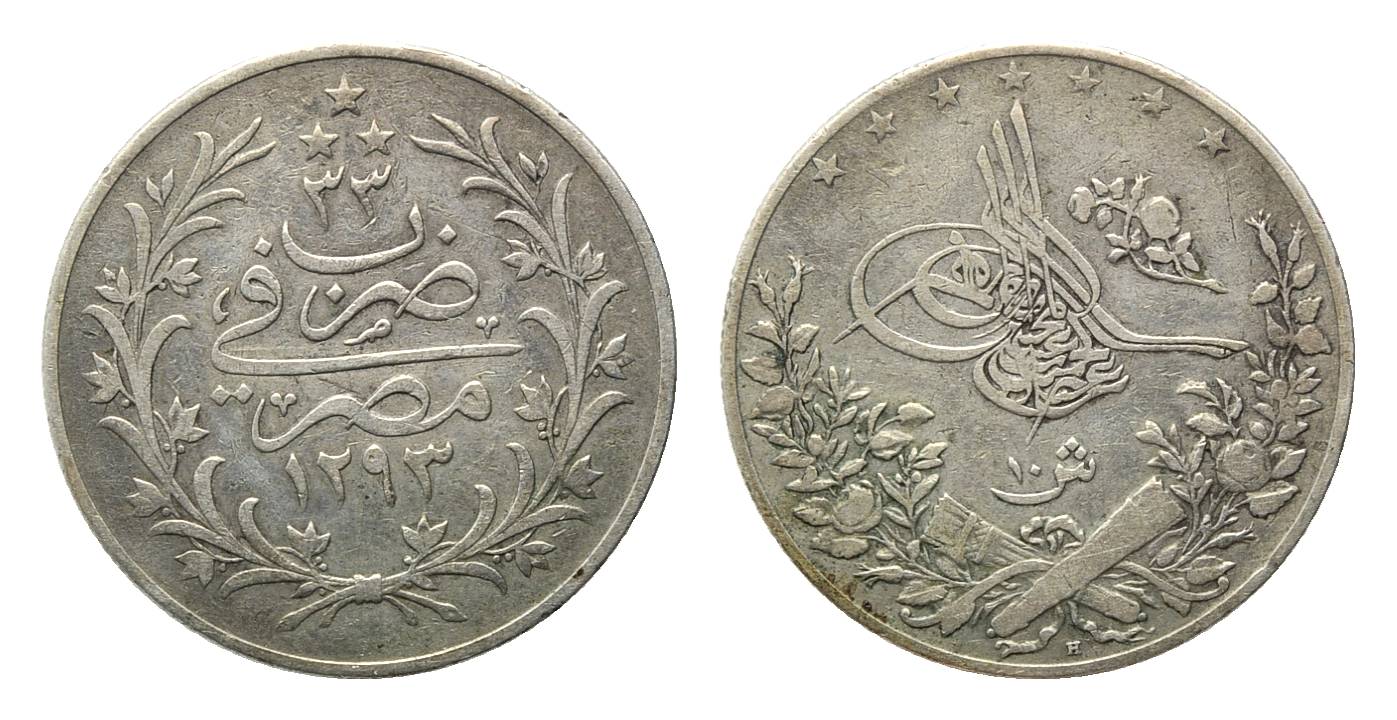 Foto Ägypten, 10 Qirsh Ah 1293, Jahr 10=1884, foto 851564