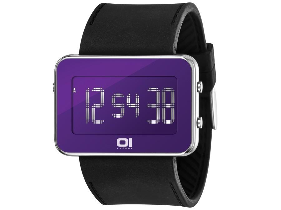 Foto 01 The One Mens Rolling Seconds Stainless Watch - Black Leather Strap - Purple Dial - IPLD117-3BK foto 69368