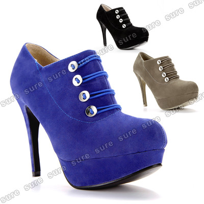 Foto 1/3 Colores Zapatos De Mujer Bota Corta Tacones De Plataforma Tac�n Talla 37-40 foto 59707
