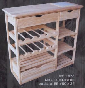 Foto 1973 Mesa de cocina con botellero