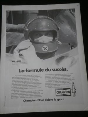 Foto 1975 - Champion Ad Niki Lauda- Publicite Bougies - Anuncio Bujias- French - 3267 foto 444799