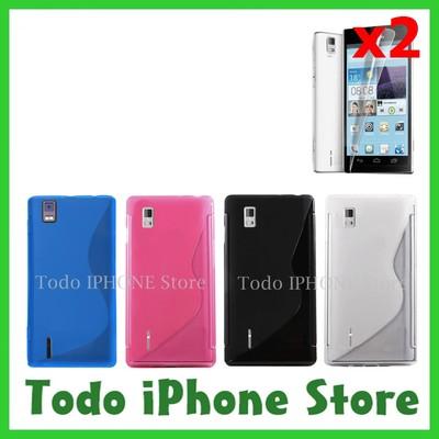 Foto 2 Protector + 2 Funda Silicona Gel Tpu Sline S-line Huawei Ascend P2 foto 939351