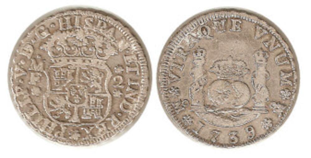 Foto 2 reales 1739 México