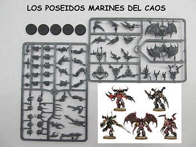 Foto 5 Marines Espaciales Del Caos Poseidos Warhammer 40000 Miniaturas Estrategia