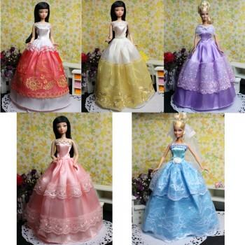 Foto 5 x vestido + 12 x zapatos accesoria princesa fiesta boda para barbie foto 577130
