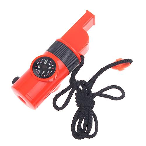 Foto 7 in 1 Survival Whistle Camping Compass Thermometer Flashlight