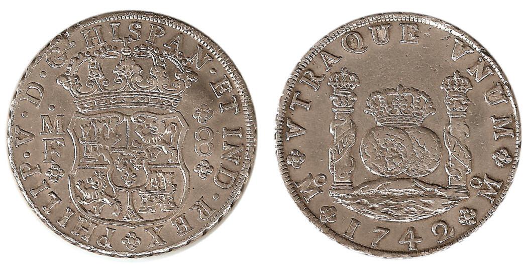 Foto 8 reales 1742 Méjico