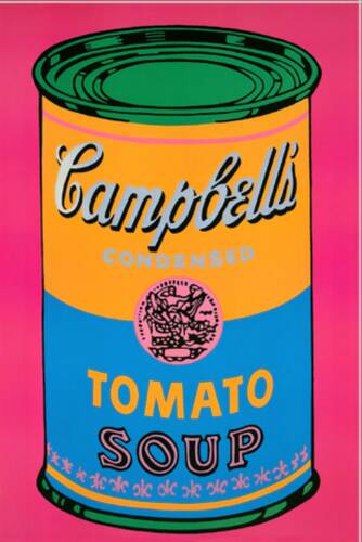 Foto Aceite de Reproducción 60 x 80 CM - Andy Warhol - Campbells Soup Pink