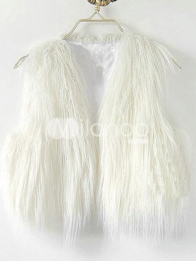 Foto Acogedor blanco Artificial conejo pelo corto estilo Womens pieles chalecos foto 139526