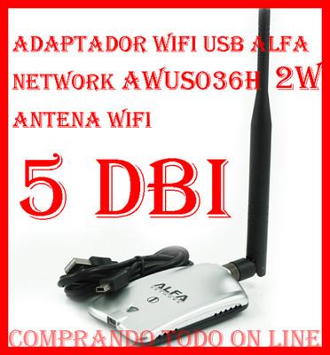 Foto Adaptador Wifi Usb Alfa Network Awus036h 2w Antena Wifi 5dbi foto 211511