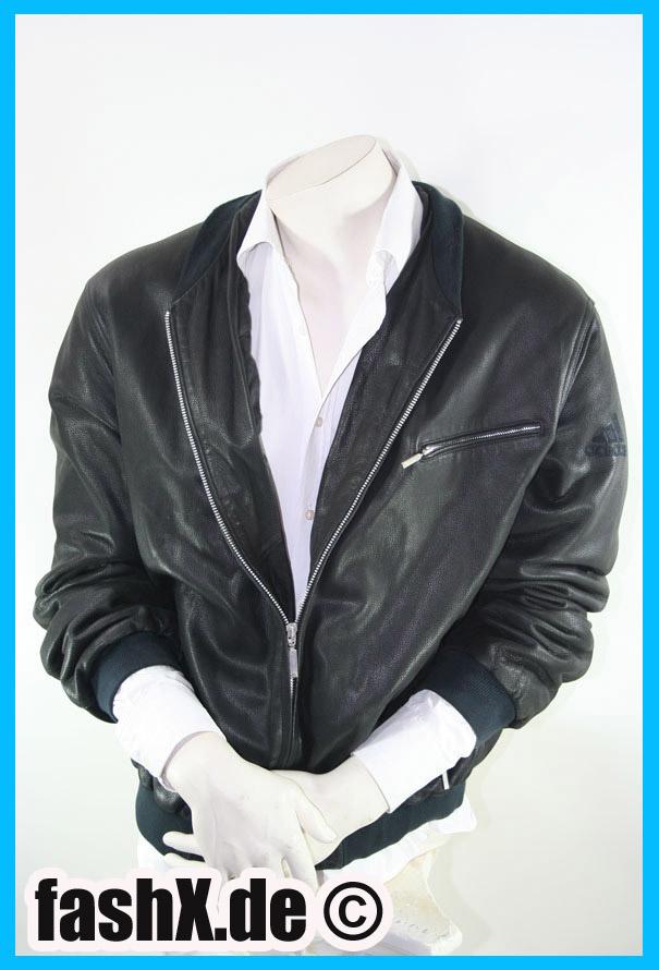 Foto Adidas Vintage Leather Jacket Clásico Chaqueta Negro talla L foto 260068