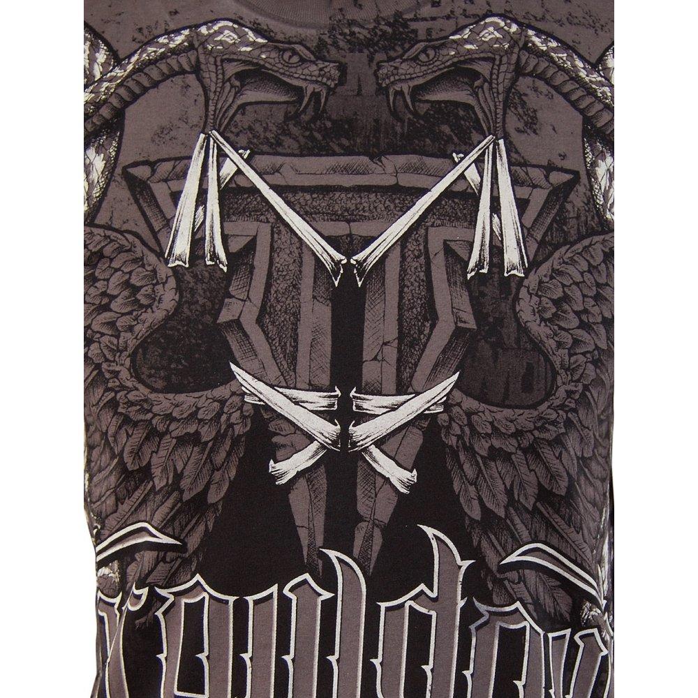 Foto Affliction Mens Overkill Throwdown T Shirt, Black