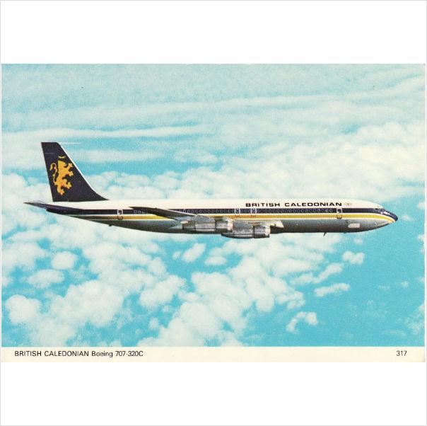 Foto Aircraft Postcard British Caledonian Airways Boeing 707-320C 707 Jet Airliner