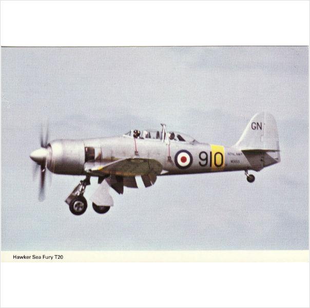 Foto Aircraft postcard fleet air arm hawker sea fury t20 wg655