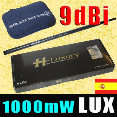 Foto Alfa Awus036h +9db Luxury Pack 1000mw Usb Wifi Antena