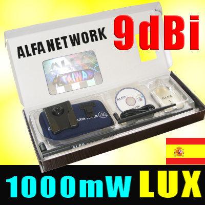 Foto Alfa Awus036h Wireless Usb 1w Network Adaptador 1000mw Antena 9dbi Original 5dbi