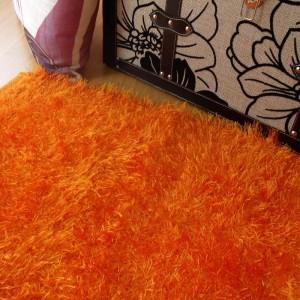 Foto Alfombra reversible de hilo largo 140x190 Naranja foto 400828