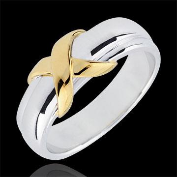 Foto Anillo Cruz oro amarillo y oro blanco