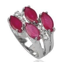 Foto Anillo De Rodio Y Rubi / Rhodium & Ruby Ring Tb58 foto 678360