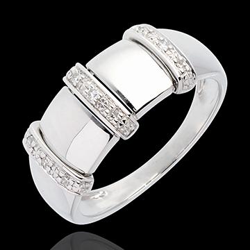 Foto Anillo triada empedrado oro blanco - 9 diamantes foto 659182