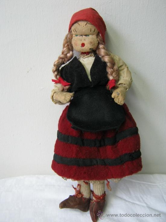 Foto antigua muñeca de fieltro traje regional vasco años 50 60 foto 70611
