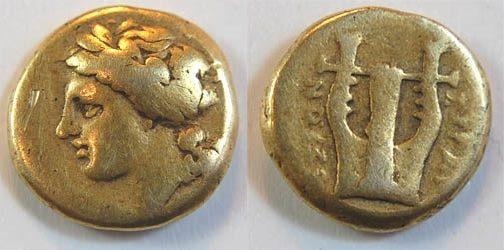 Foto Antike / Griechenland Syrakus 25 Litren Elektron / Gold 317-289
