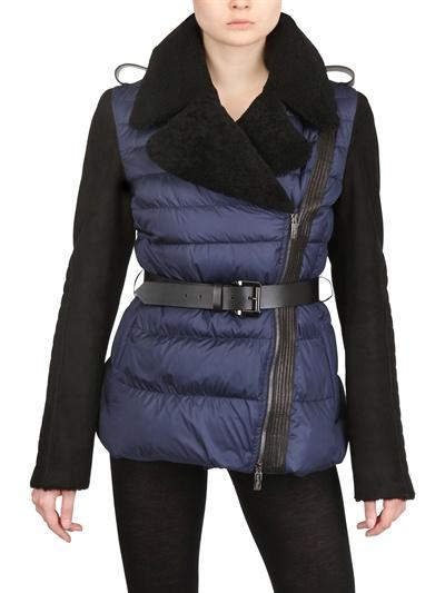 Foto antonio croce shearling sleeve nylon down jacket foto 534309