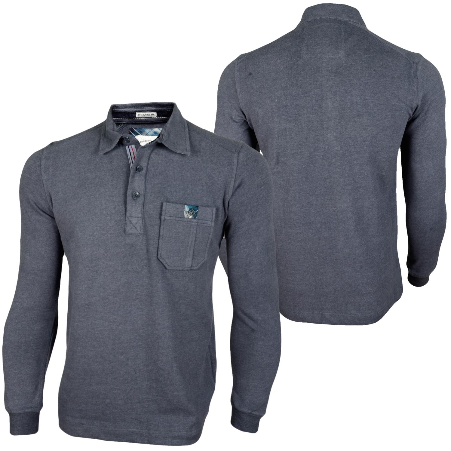 Foto Ar-ma Left Side Button Pocket Camisetas Manga Larga Azul