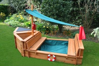 Foto Arenero Barco De Madera Para Jardin foto 54486