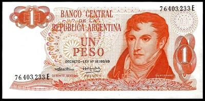 Foto Argentina 1 Peso Serie E Nd (1974) P 294 Unc foto 629538