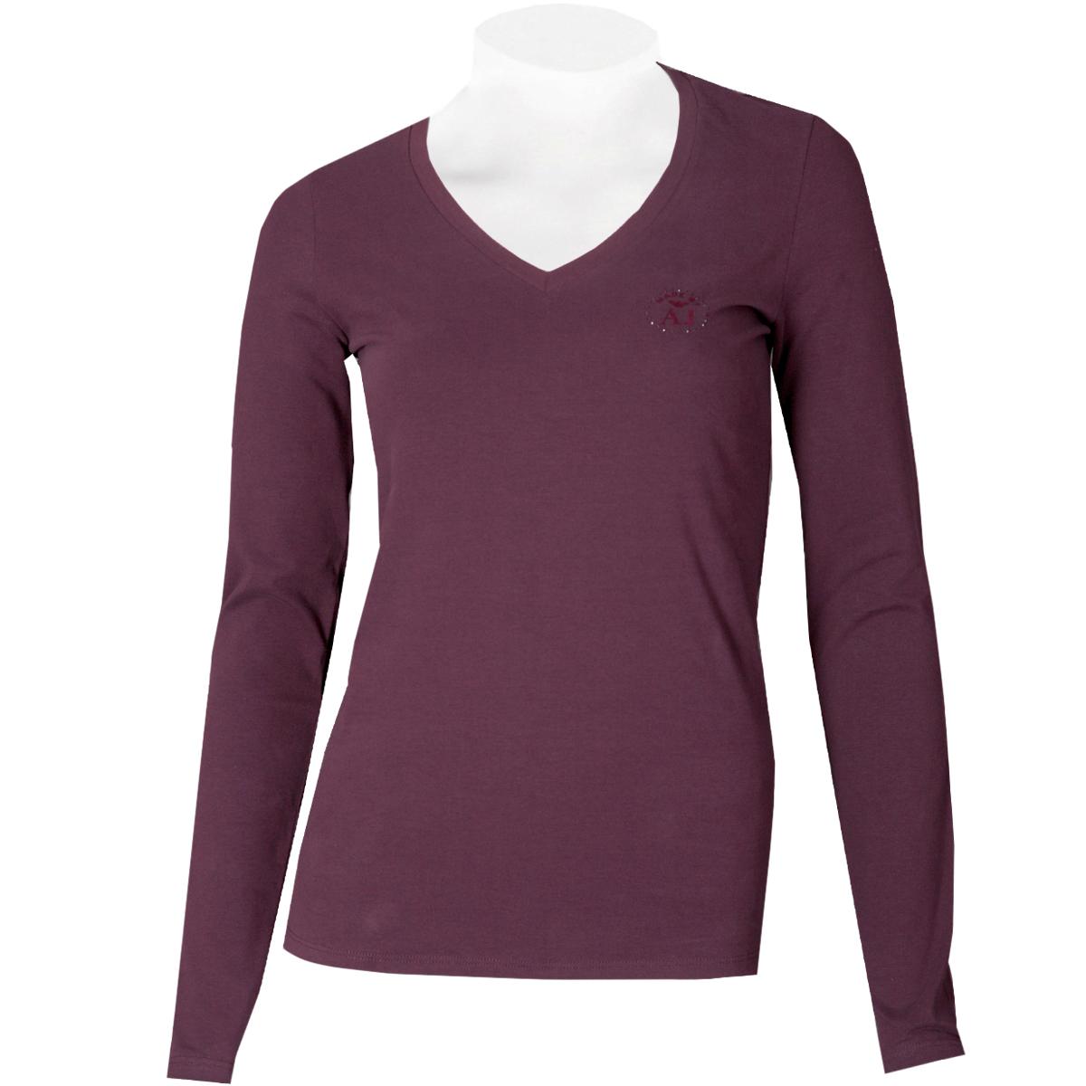Foto Armani Jeans Burgundy Stretch Cotton Long Sleeve V-Neck T-Shirt foto 29775