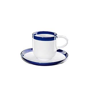 Foto Asa lines taza espresso con plato con linea azul