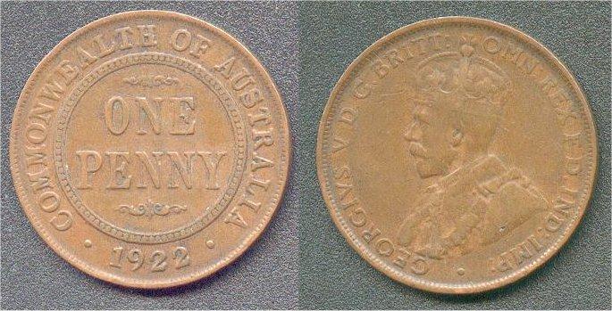 Foto Australien 1 Penny 1922 foto 668255