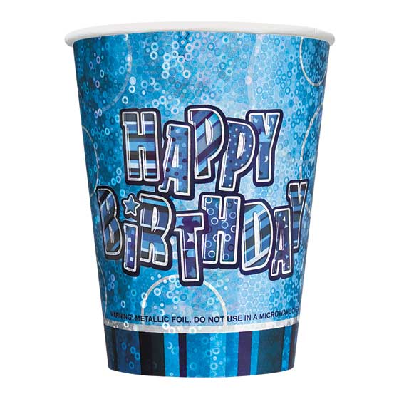 Foto Azul Glitz Prismático 255 ml Copa de Papel - Unidad foto 663595