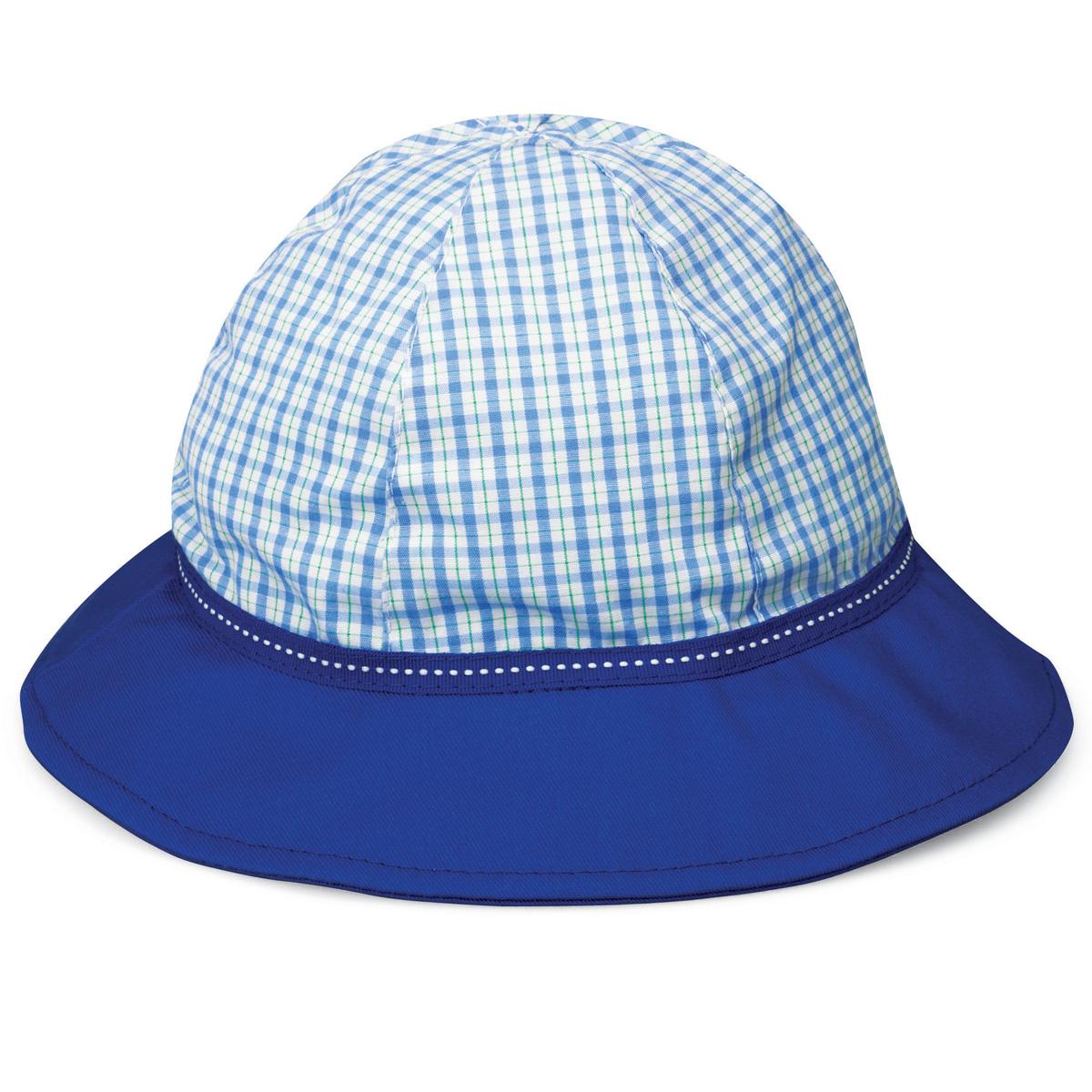 Foto Baby Wallaroo UV Lorikeet Hat Blue/Green Plaid 3-12 Months UPF50+
