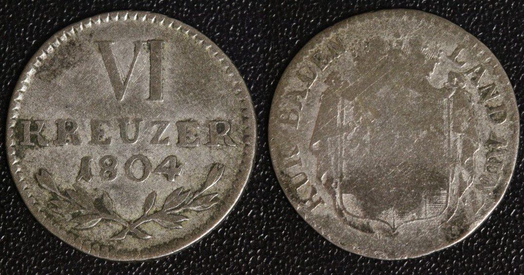 Foto Baden 6 Kreuzer 1804
