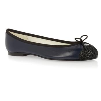 Foto Ballet Pump Navy Leather Ballet Shoe.