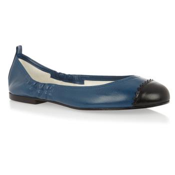 Foto Ballet Pump Navy Leather Ballet Shoe.