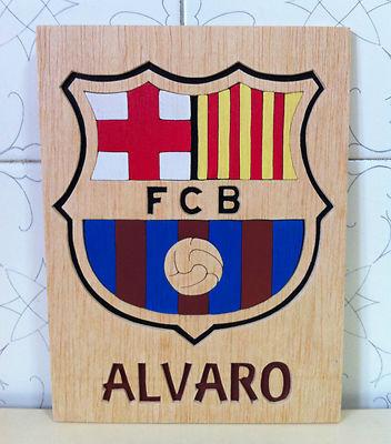 Foto Barcelona F.c Escudo En Cuadro De Madera Personalizado. Wooden Shield Custom foto 425723