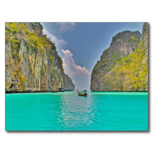 Foto barco en bahía de la phi de la phi de Kho Postales foto 501789