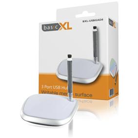 Foto BASICXL Concentrador USB de 3 puertos y soporte para notas