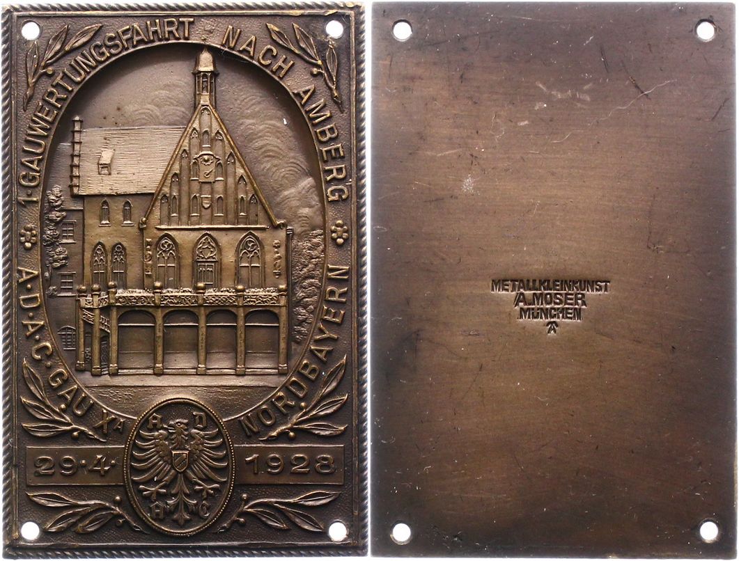 Foto Bayern-Amberg, Stadt Einseitige Bronzeplakette 1918 foto 622068