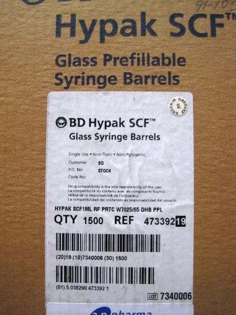 Foto Bd Hypak - glass prefillable sy - Lab Equipment Test Tubes . Produc... foto 963893