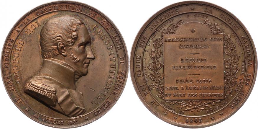 Foto Belgien-Königreich Bronzemedaille 1848