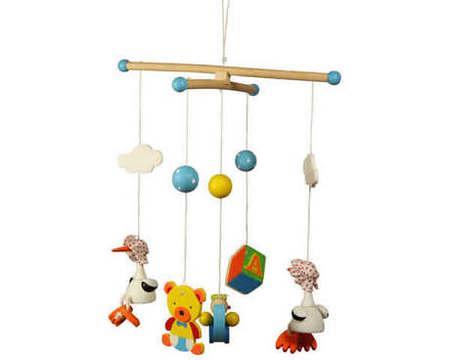 Foto BIGJIGS Blue Stork Mobile Wooden Toy