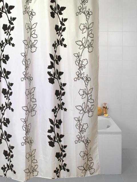 Foto Black Flower Polyester 180 X 180Cm Shower Curtain