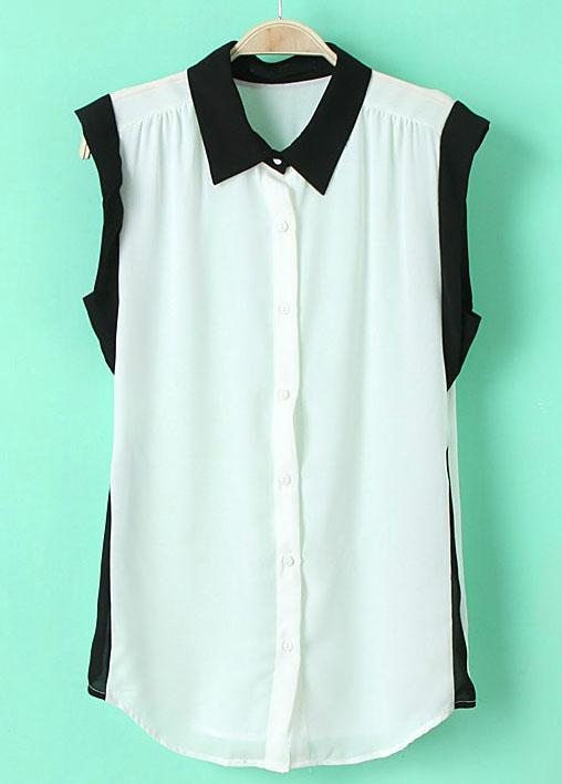 Foto Blusa gasa sin mangas-Blanco foto 775403